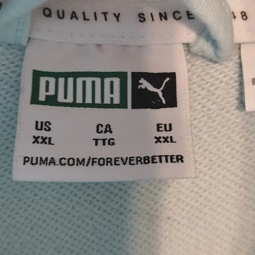 Puma Men's PUMA PPET7 Iconic (Icy) Blue & White Track Jacket  XXL Logo, Pockets